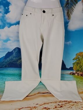 INC International Concepts White Wide-Leg Jeans with Flare